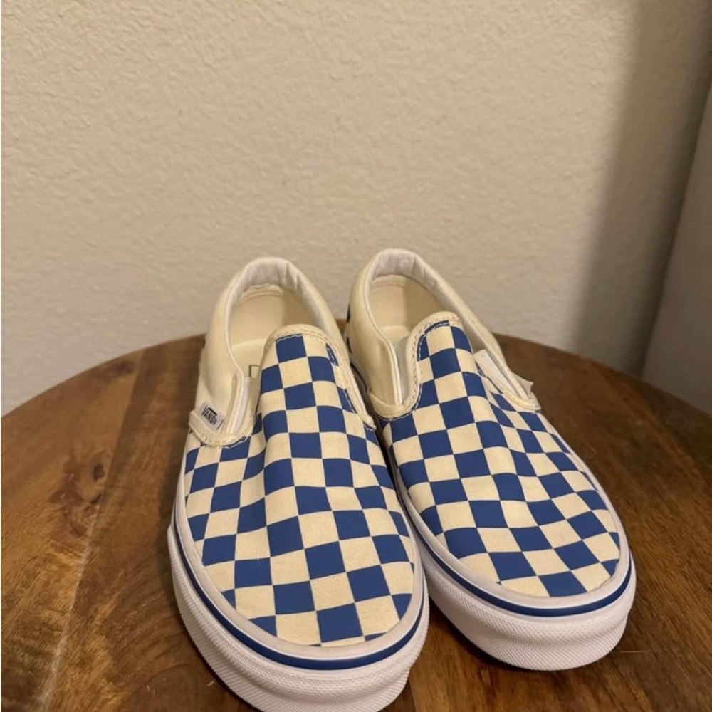 Vans Blue Checkered Slip-On Shoes
